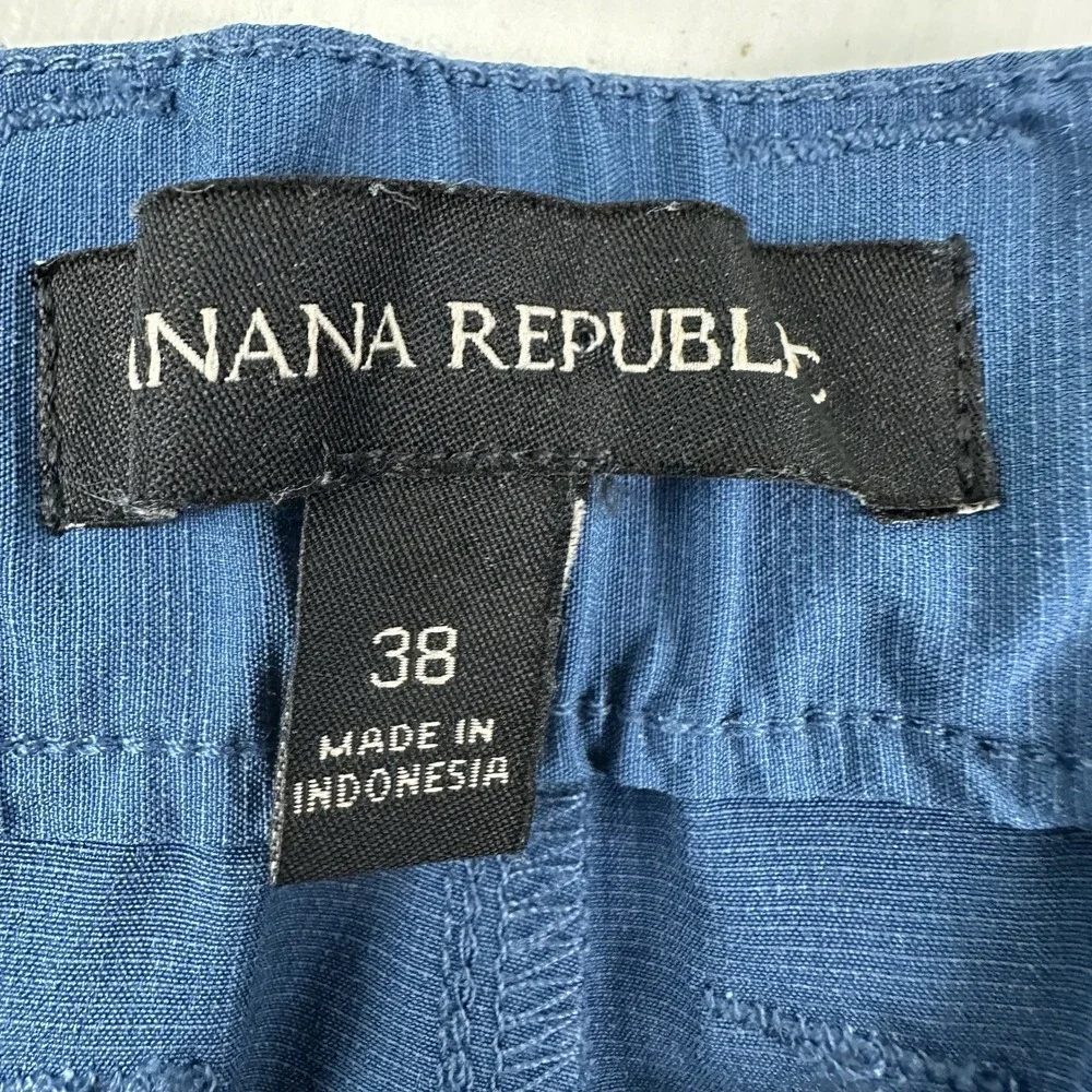 Banana‎ Republic Performance Golf Shorts Men 38x10 Blue Stretch Elastic Waist